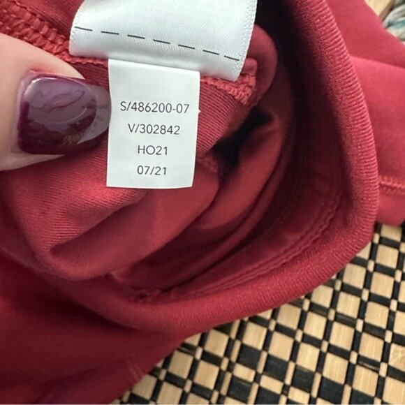 Athleta Altitude Tights Polartec Power Stretch Burgundy Fleece Leggings Size 1X - Picture 12 of 14
